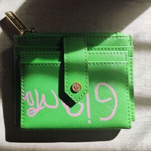 Anne Klien Green Wallet with Gold Accents